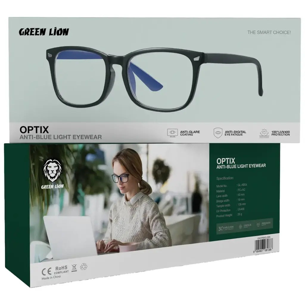 Green Lion Optix Anti-Blue Light Eyewear - Black