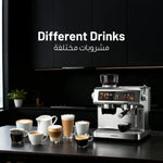 LePresso Deliziosa Semi-Automatic Coffee Machine with Touch Control Panel, 2.8L Water Tank, 20 Bar Pump, 2950W Dual Boiler, Built-in Grinder, 58mm Portafilter Silver