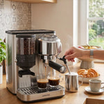 Lepresso IlBurrone 20 Bar Italian Pump Coffee Machine with Bean Grinder and Steam Wand - Silver