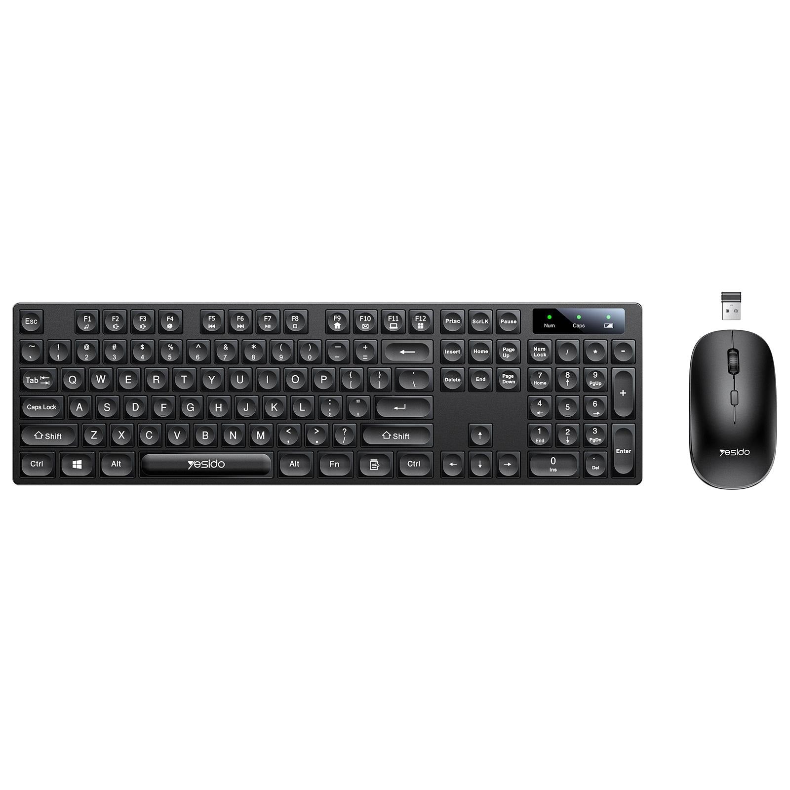 Yesido KB42 2.4G Wireless Keyboard & Mouse Combo – 104-Key Business Keyboard with Nano Receiver