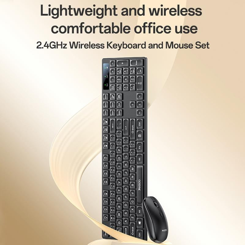 Yesido KB42 2.4G Wireless Keyboard & Mouse Combo – 104-Key Business Keyboard with Nano Receiver