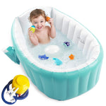 Leedsooy Inflatable Baby Bathtub 12001 Blue with Free Air Pump – Foldable Non-Slip Portable Baby Bath Tub (0–3 Years)