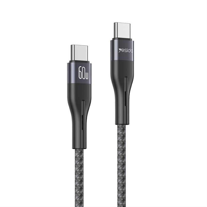 Yesido CA156 60W Type-C to Type-C Fast Charging & Data Cable 1.2M – Nylon Braided