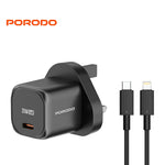 Porodo PD 20W UK Fast Charger - Black FWCO27