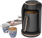 Green Lion MAZAJ Turkish Coffee Maker with Stainless Steel Mug, 250mL Capacity for Up to 5 Cups, 600W Power, 2-3Min Brew Time, Auto Shut-Off, BPA Free, Overheat Protection & Overflow Sensor – Black