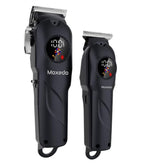 Moxedo Orvex Professional Hair Clipper Set, Cordless Electric Trimmer with LCD Display, T-Blade, 5 Level Adjustment, 10 Guide Combs, 1200mAh Battery, Stainless Steel Blade with Grooming Kit