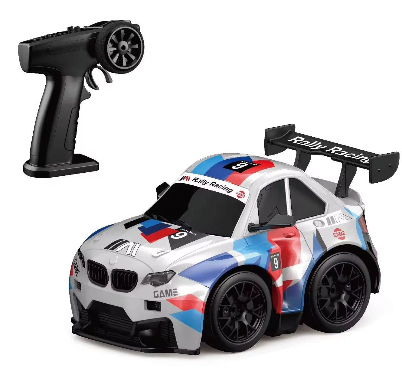 1:16 RC Drift Car, 2.4GHz Remote Control Racing Vehicle with LED Lights, High-Speed Drifting Action, Extra Drift Tyres, Rechargeable Battery and Precision Steering for Kids, Teens & Adults