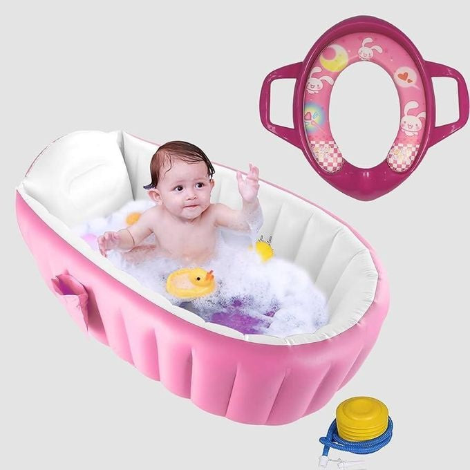 Leedsooy Inflatable Baby Bathtub 12001 with Free Air Pump – Foldable Non-Slip Portable Baby Bath Tub (0–3 Years)