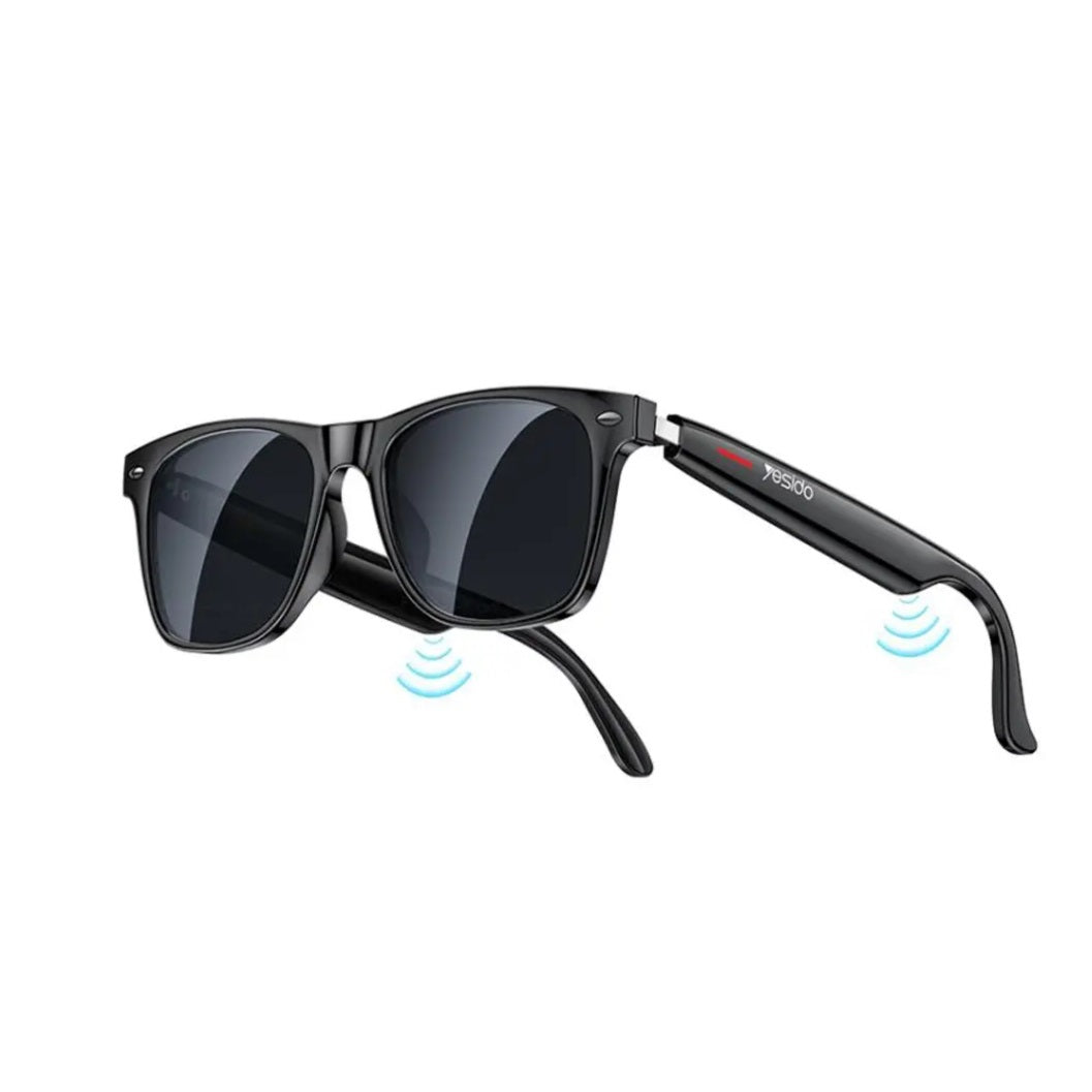 Yesido IO38 Smart Audio Glasses, Bluetooth-Compatible 5.0 Sunglasses with Hi-Fi Sound, Hands-Free Calling, Magnetic Charging & Long Battery Life(Black)