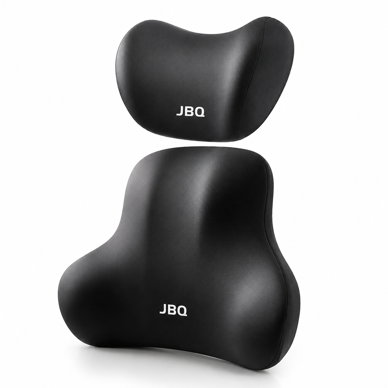 JBQ SeatEase Car Headrest & Lumbar Support Cushion Set | Ergonomic Memory Foam Neck & Back Support