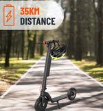 Porodo Lifestyle Urban Scooter Pro Electric, Max Speed 32 Km/h, Max Distance 35 Km, Foldable,10 inch Tires, Dual Brakes, LED Display, Sports Scooter, Aluminum Frame, Lite Black