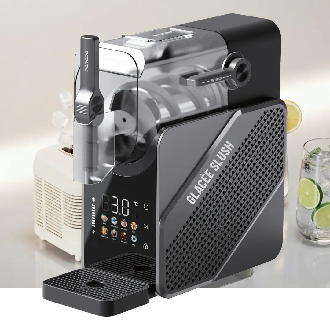 Porodo Lifestyle Glacee 2-In-1 Slushie & Ice Cream Maker with Cooling Control Display - Black
