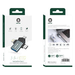 3 In 1 Otg (Lightning / Micro / Type-C) - Green Lion 5417