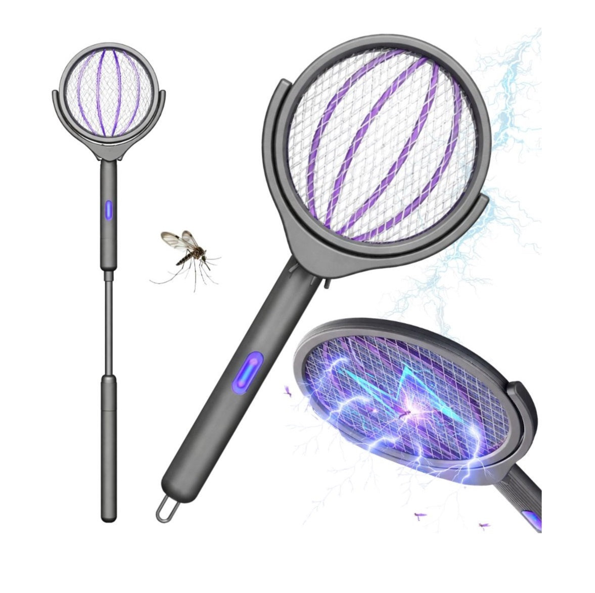 Telescopic Mosquito Swatter – Extendable Fly & Insect Swatter with Long Handle for Indoor & Outdoor Use