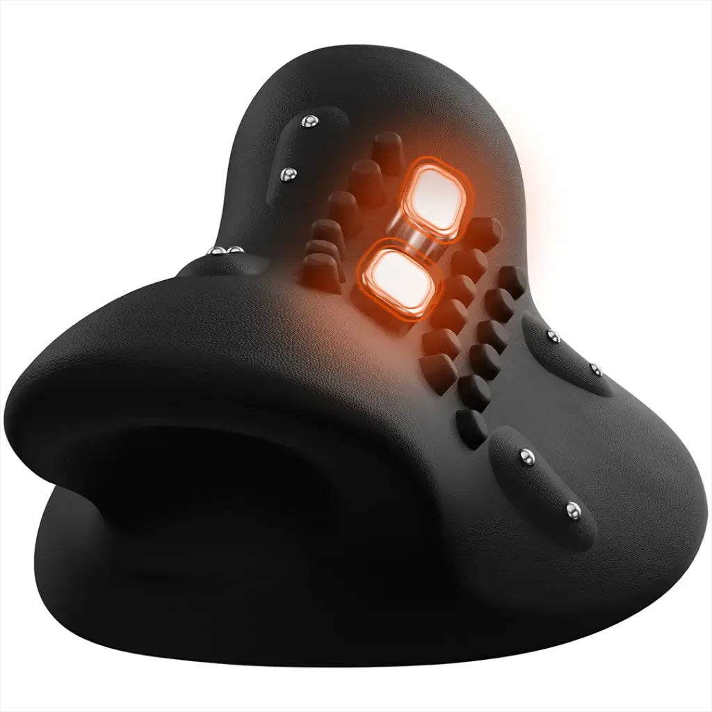 Porodo Lifestyle Tri-Mode Heated Cervical Pillow Massager with Wave Heat & Vibration - Black