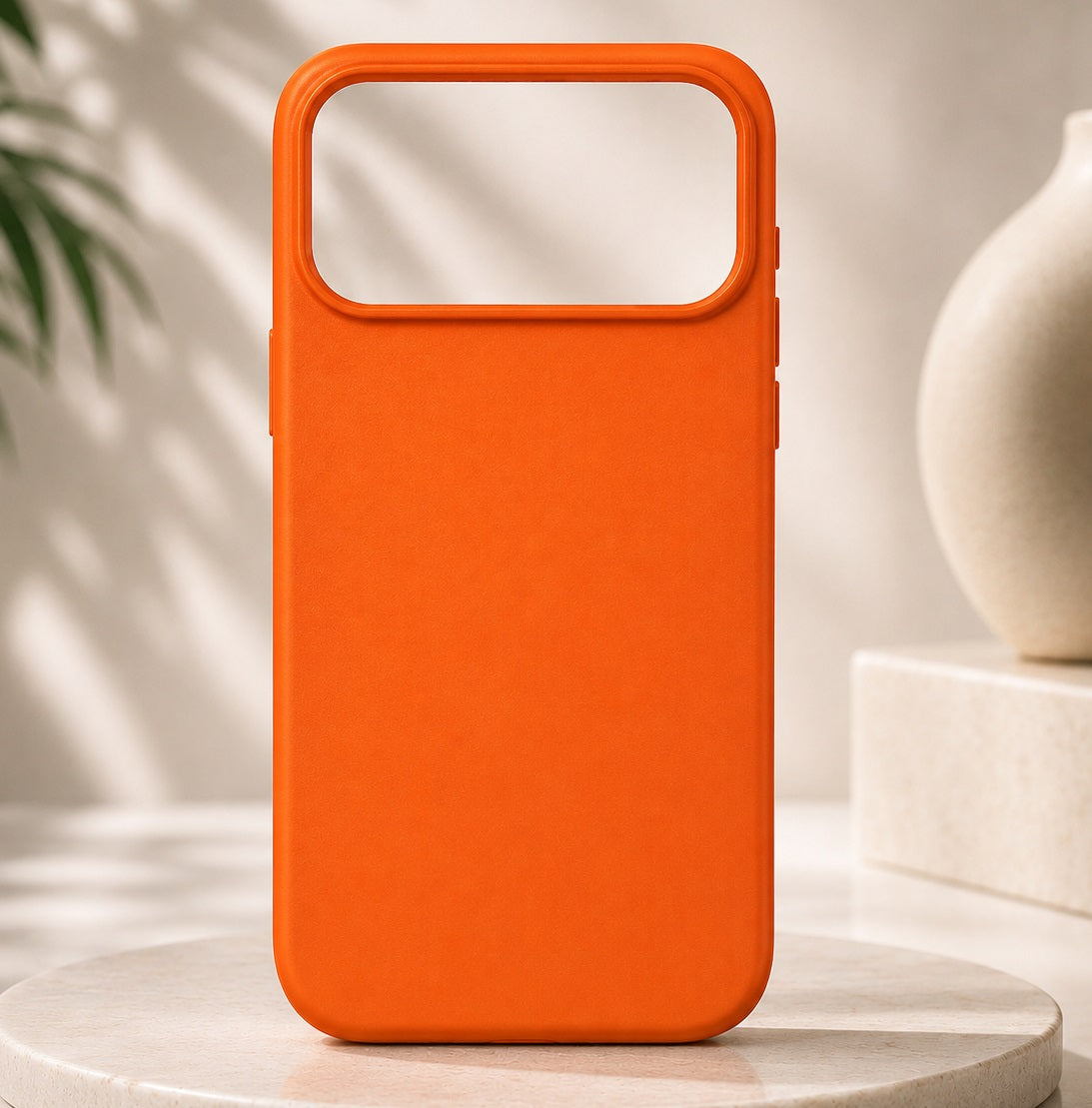 Leather MagSafe Case for iPhone 17 Pro Max – Orange | Premium Slim Protective Cover