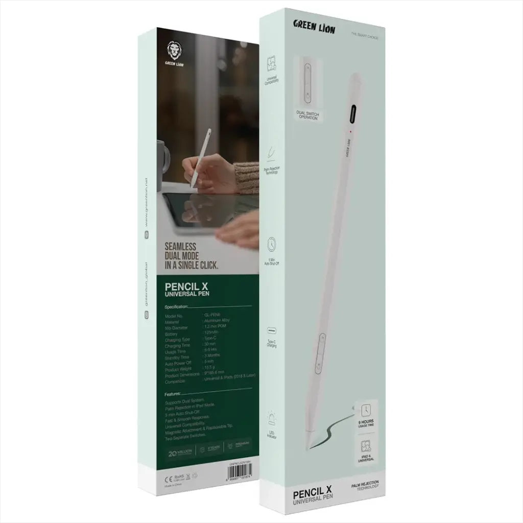 Green Lion Pencil X Universal Pen - White