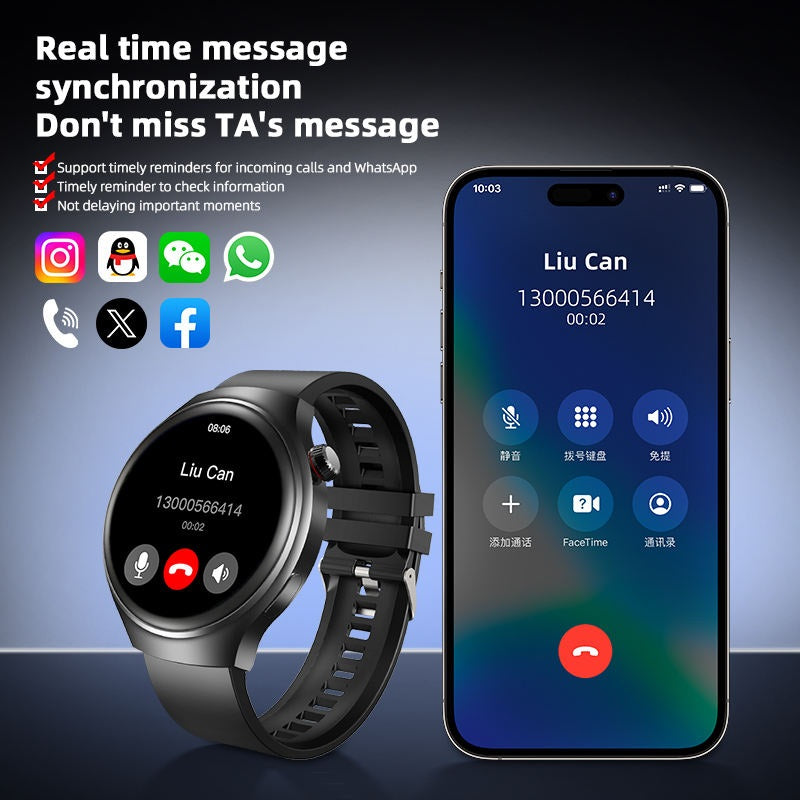 Smart Watch S612W GPS Navigation 1.5inch TFT Music Player SOS Sleep Tracker IP68 Waterproof Magnetic Charging 7-14 Days Battery