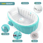 Leedsooy Inflatable Baby Bathtub 12001 Blue with Free Air Pump – Foldable Non-Slip Portable Baby Bath Tub (0–3 Years)