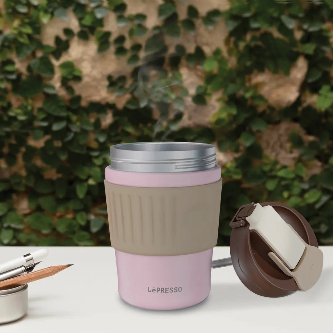 Lepresso Morningscape Tumbler Mug Dual Sip Pink