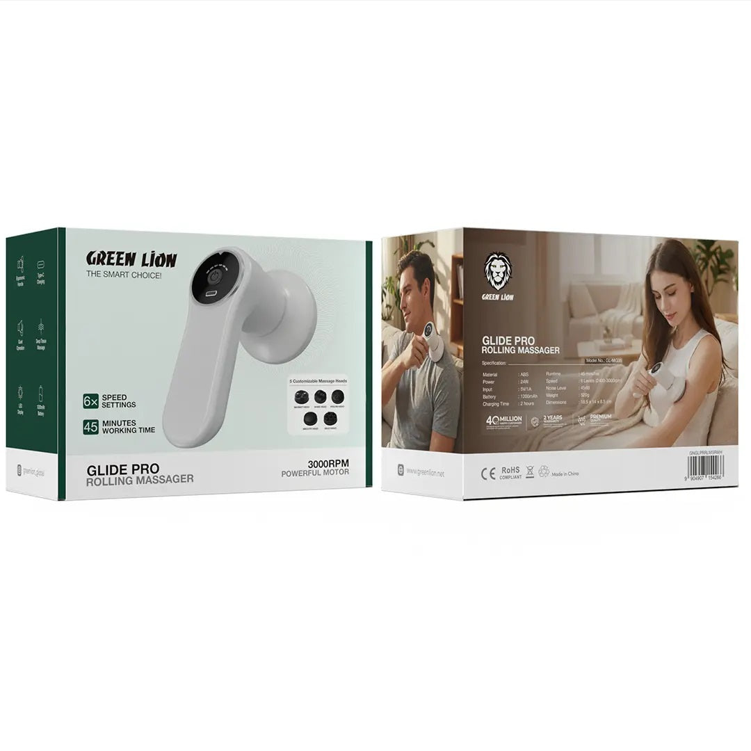 Green Lion Rolling Pro Massager - White 4266