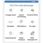 YF11 Three-speed Wind With Big Battery Retractable And Foldable No noisy Floor/Table Using Fan