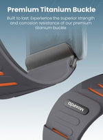 Moxedo Flow-Fit Silicone Replacement Strap for WHOOP 4.0 | Adjustable Waterproof Sports Band | Grey Orange MX-FF020
