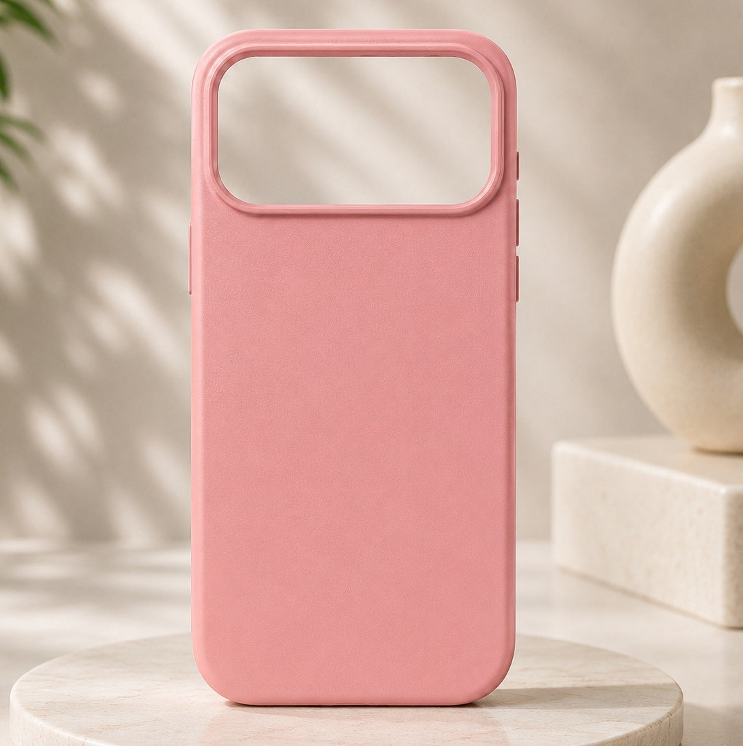 Leather MagSafe Case for iPhone 17 Pro Max – Pink | Premium Slim Protective Cover