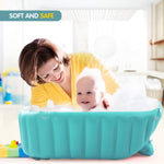 Leedsooy Inflatable Baby Bathtub 12001 Blue with Free Air Pump – Foldable Non-Slip Portable Baby Bath Tub (0–3 Years)