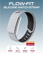 Moxedo Flow-Fit Silicone Replacement Strap for WHOOP 4.0 | Adjustable Waterproof Sports Band | Grey Black  MX-FF019