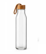 HST-1002 High Quality Borosilicate Glass Water Bottle with Bamboo Lid & Carry Strap – Leakproof Reusable Drinking Bottle