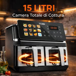 TOBI Full Color Display Air Fryer 15L 2400W Dual Basket Digital Touch Screen – Model TB-969