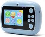 KC02 Kids Instant Print Digital Camera – 2.0" LCD, Type-C Charging & Cute Tiger Design (Blue)