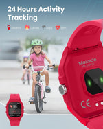 Moxedo Junior SmartWatch 1.7” HD Screen for Girls/Boys with Cool 6 Watch Faces Sleep Mode 22 Sports Modes Alarm Clock Pedometer with Built-in Kids Games (Red) MX-SWK22-RD