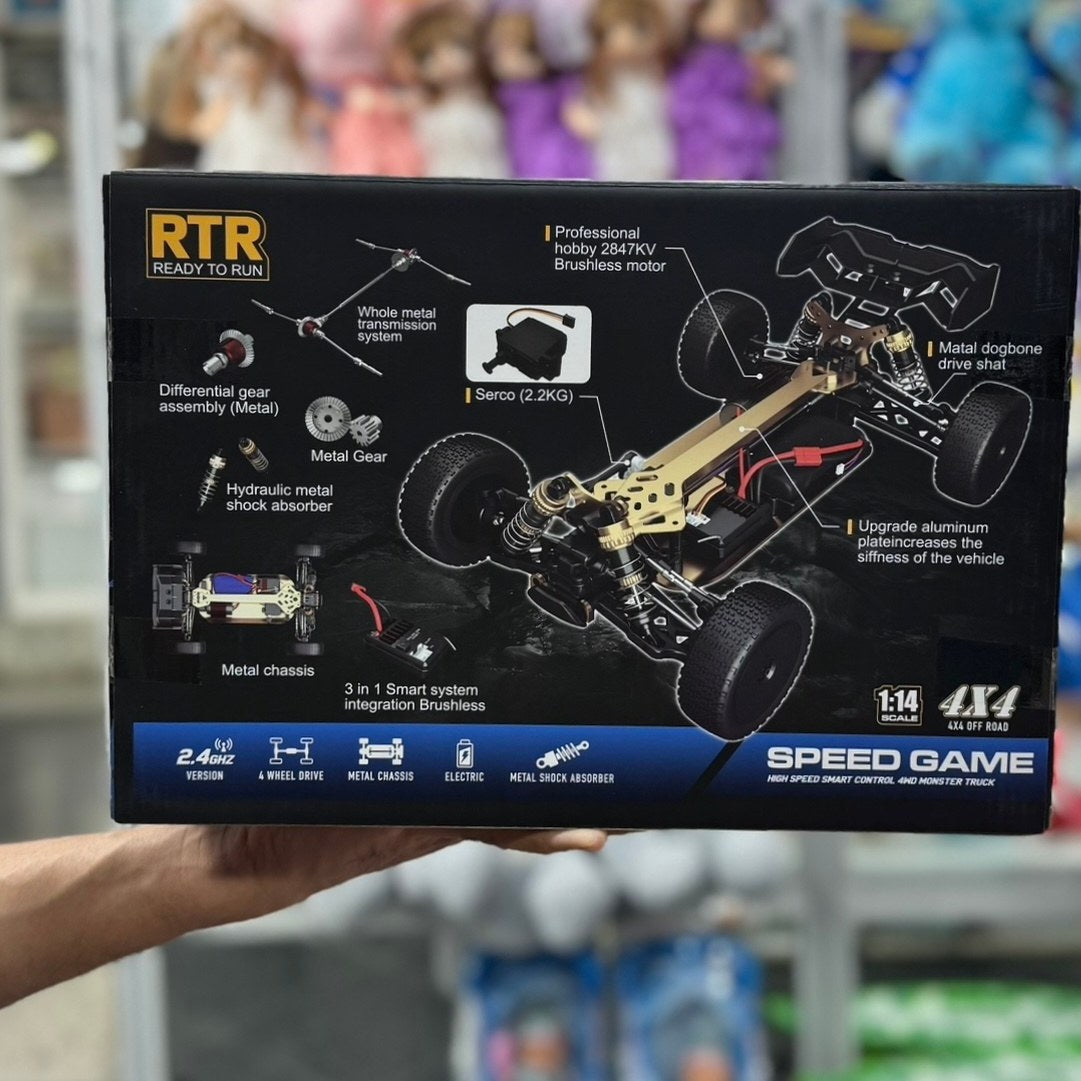 Hunter 1:14 Scale 4WD High-Speed RC Off-Road Buggy | 2.4GHz Remote Control | Brushless Motor | RTR
