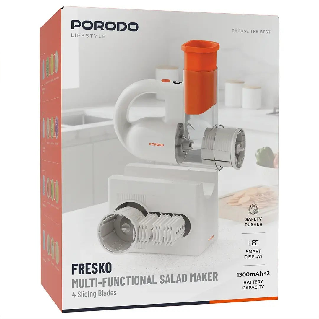 Multi-Functional Salad Maker With 4 Slicing Blades - Porodo 8354
