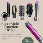 Enzo 6-in-1 Air Styling & Drying Set EN-4133 – 1500W Hair Styler with Ionic Technology – Pink
