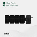 Green Lion Solar 5-Panel 20000mAh Power Bank PD20W - Black