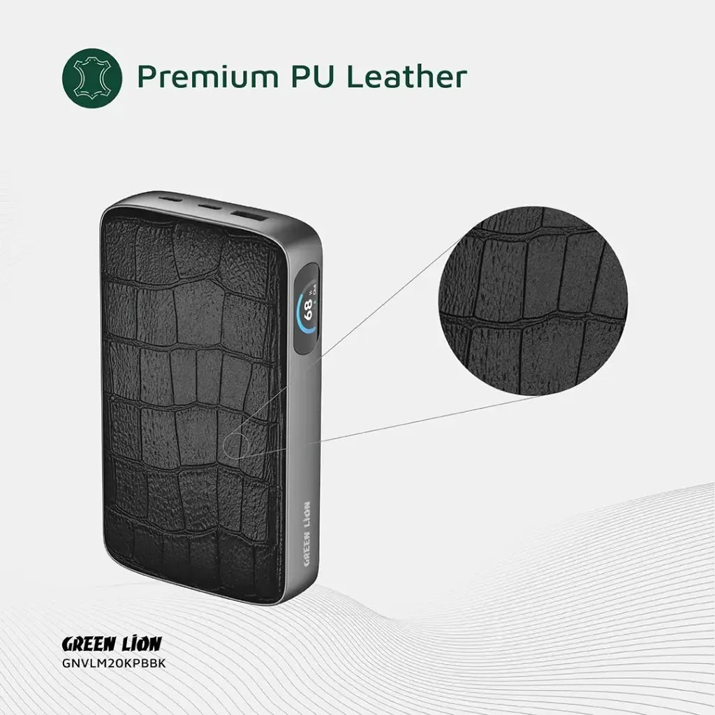 Green Lion Valmont 20000mAh Power Bank PD 100W - Black