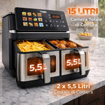 TOBI Full Color Display Air Fryer 15L 2400W Dual Basket Digital Touch Screen – Model TB-969