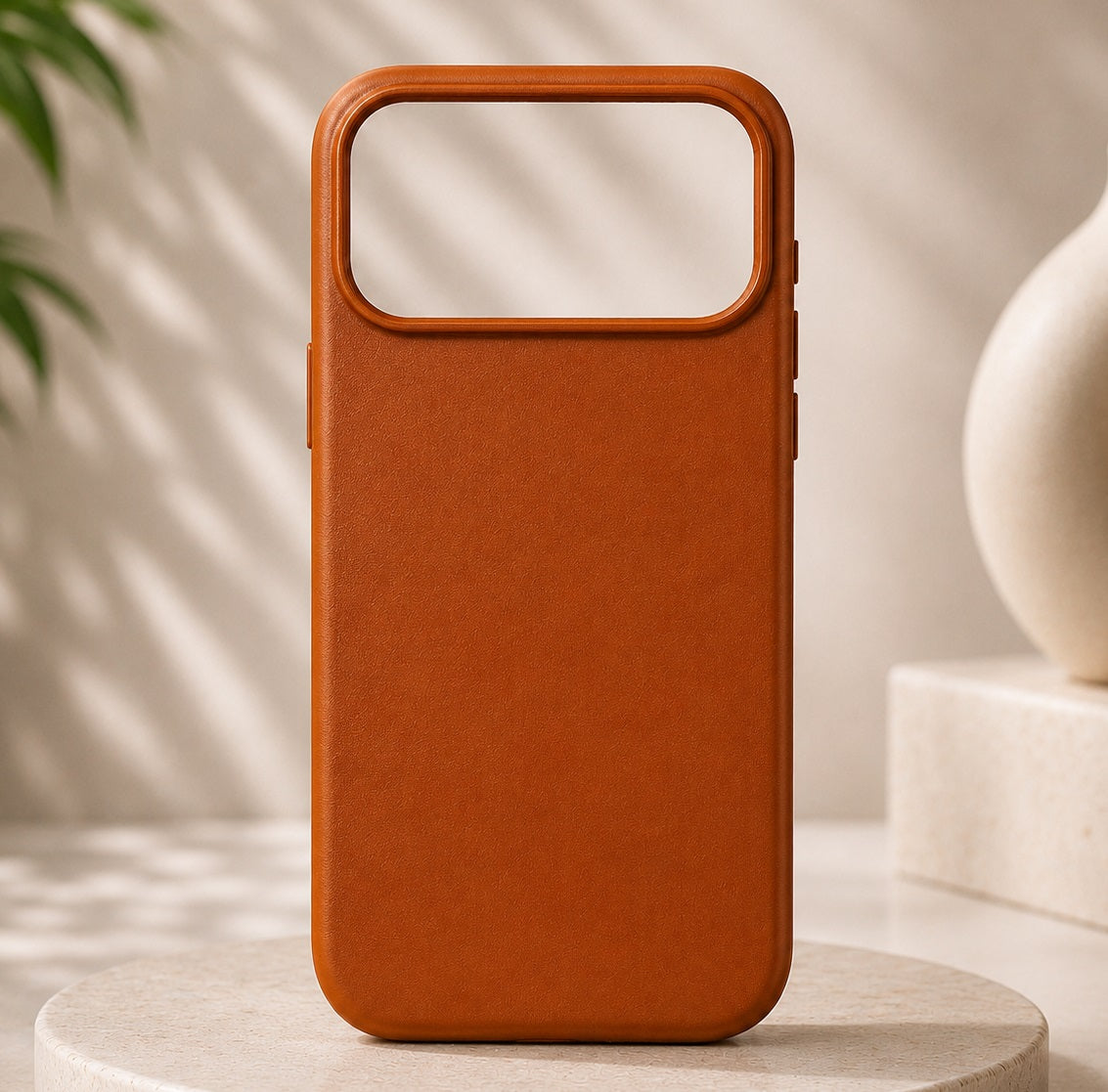 Leather MagSafe Case for iPhone 17 Pro Max – Brown | Premium Slim Protective Cover