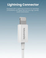 Moxedo Wired Stereo Earphones Lightning Connector Earphone with In-Line Remote, Built-in Microphone Compatible for iPhone 14/13/12/11 Pro Max/X/XS Max/XR (White)