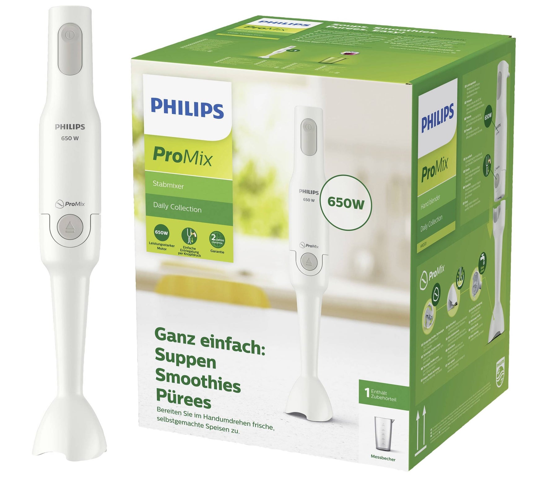 Philips Home HR2531/00 Daily Hand-held blender 650 W White
