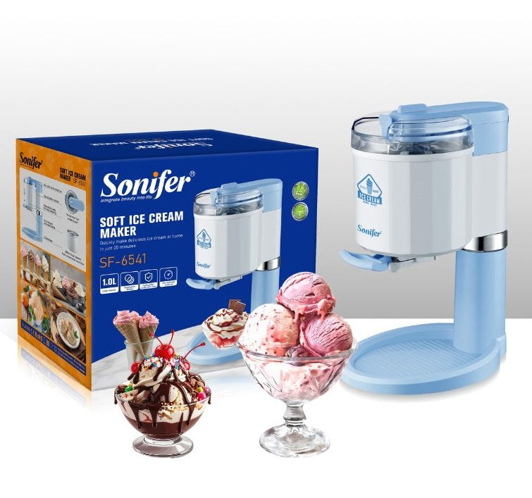 Sonifer SF-6541 Household Ice Cream Maker 1000ml Capacity 25min Fast Making Detachable Bowl Visual Window