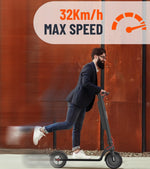 Porodo Lifestyle Urban Scooter Pro Electric, Max Speed 32 Km/h, Max Distance 35 Km, Foldable,10 inch Tires, Dual Brakes, LED Display, Sports Scooter, Aluminum Frame, Lite Black