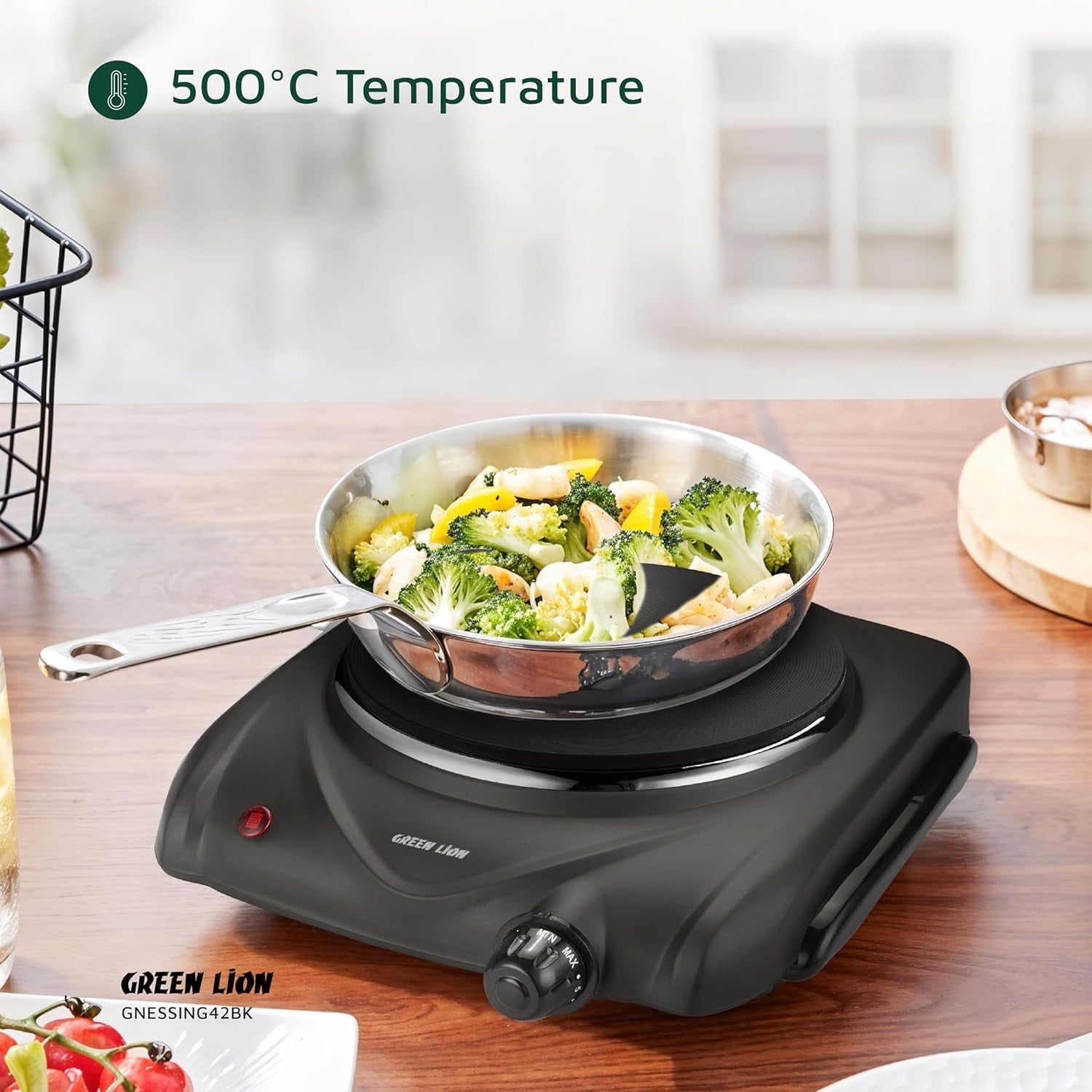 Green Lion Single Plate Electric Hob - Black