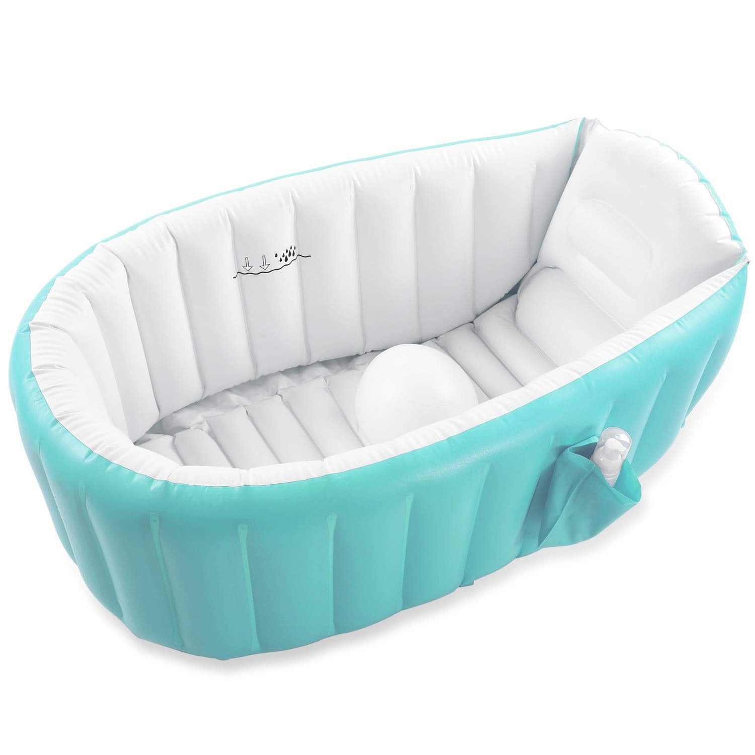 Leedsooy Inflatable Baby Bathtub 12001 Blue with Free Air Pump – Foldable Non-Slip Portable Baby Bath Tub (0–3 Years)