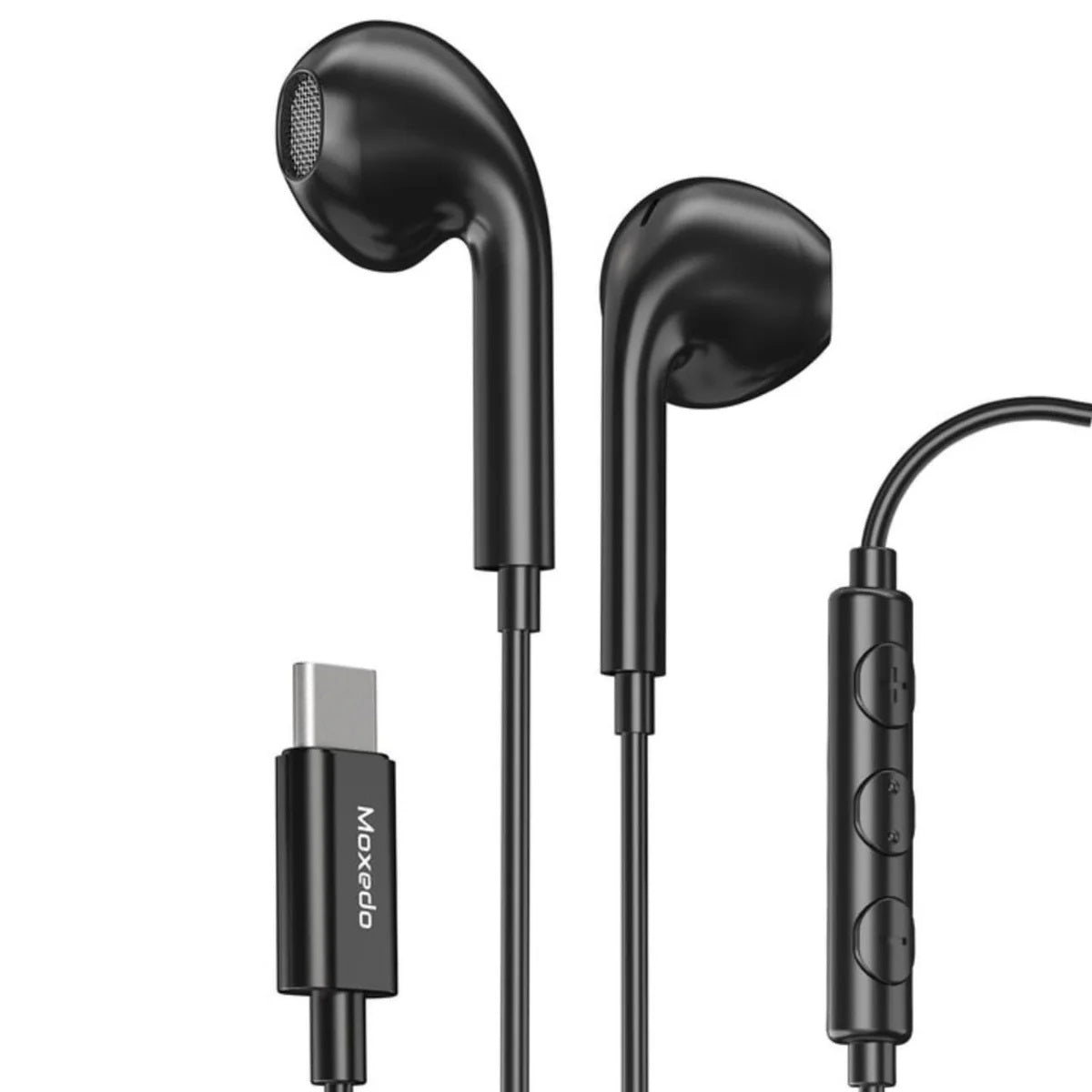 Moxedo Wired Stereo Type- C Earphone With In-line Mic and Remote - Black