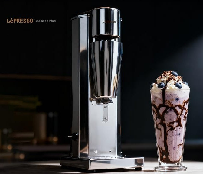 LePresso Frosty Whip Milk Shake Maker with Dual Gear Speed Control - Silver