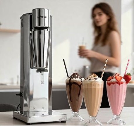 LePresso Frosty Whip Milk Shake Maker with Dual Gear Speed Control - Silver
